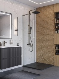 Душевая перегородка BelBagno Uno 70 UNO-L-1-TB-70-C-GM