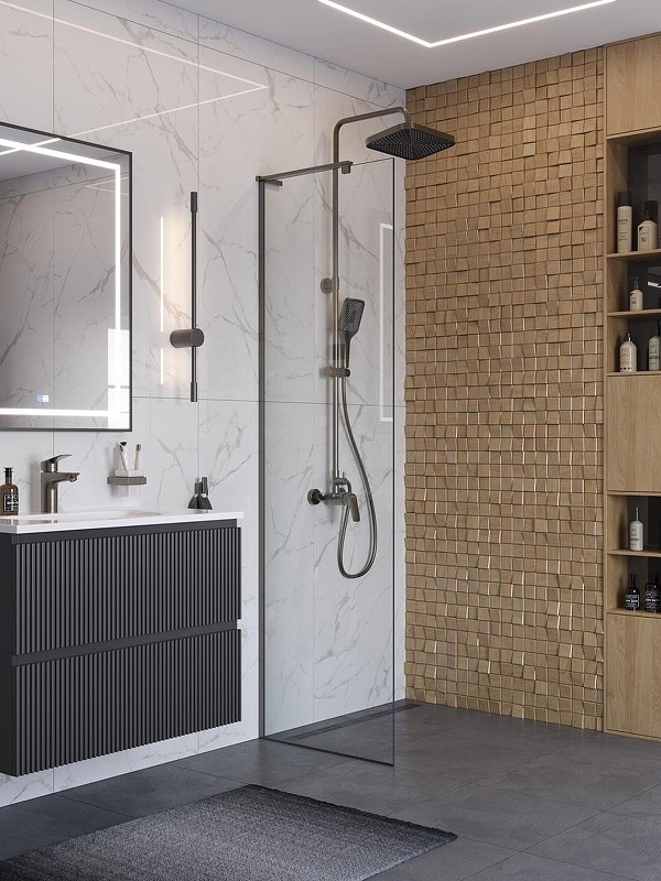 Душевая перегородка BelBagno Uno 70 UNO-L-1-TB-70-C-GM