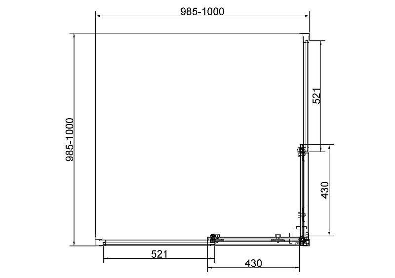 Душевой уголок Vincea Слим 8мм (Slim 8mm) 100х100 VSS-4SL100CLG