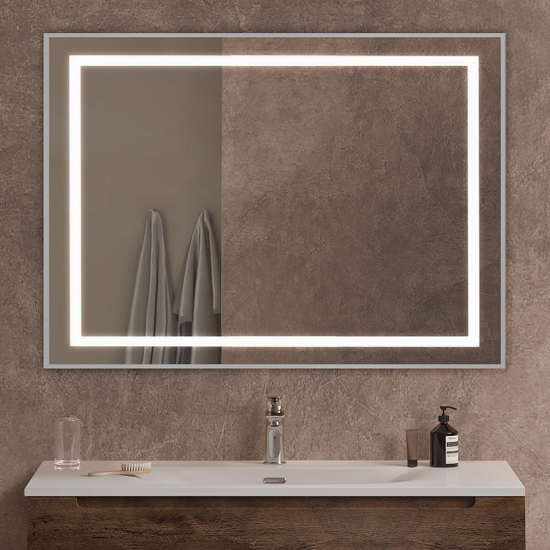 Зеркало BelBagno Kraft 100 SPC-KRAFT-1000-800-SENS-AL с подсветкой