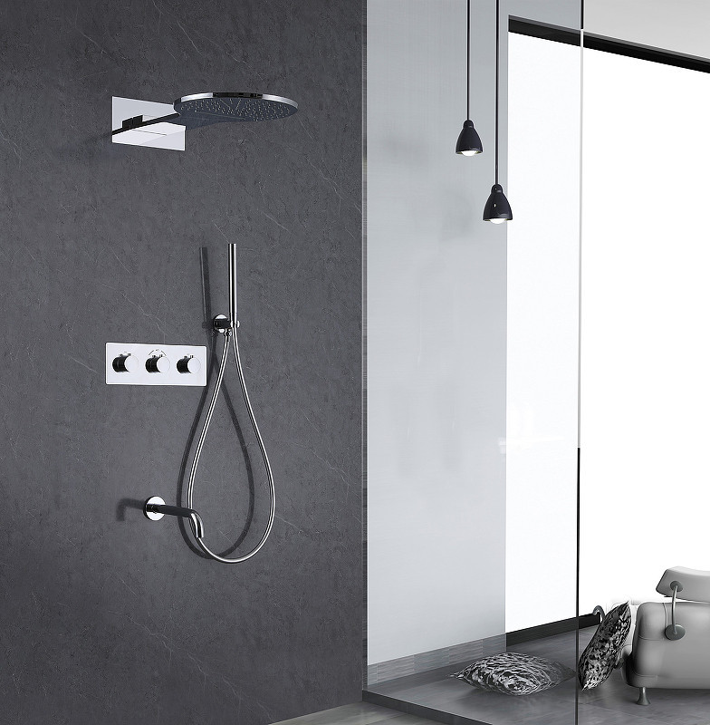 Душевая система Abber Wasser Kreis AF8150 с термостатом Хром