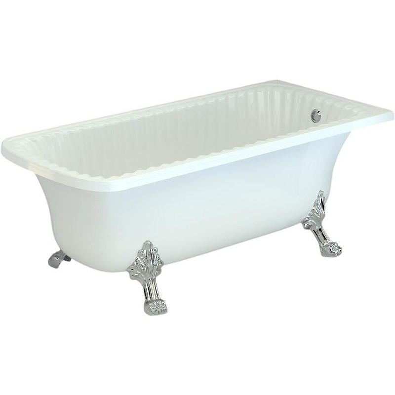 Ванна из искусственного камня Migliore Olivia Ang 174х80 27005 ножки Leone Standart Хром