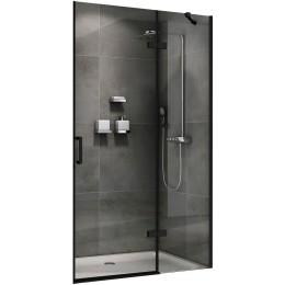Душевая дверь Abber Zart 120 AG08120B профиль Черный стекло прозрачное