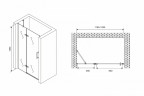 Душевая дверь Abber Zart 120 AG08120B профиль Черный стекло прозрачное