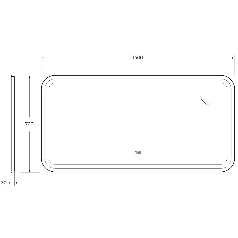 Зеркало Cezares Stylus 140 CZR-SPC-STYLUS-1400-700-TCH-WARM с подсветкой