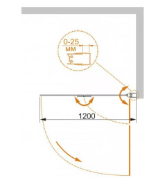 Шторка на ванну Cezares ECO-O-V-21-120/140-C-Cr