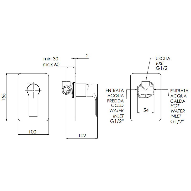 Смеситель для душа Remer Energy EY30L