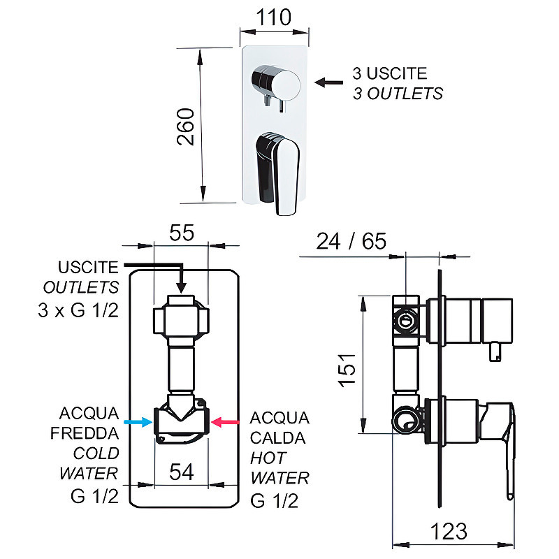 Смеситель для душа Remer Vanity V937