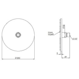 Верхний душ Remer 359MM20NOx Черный матовый