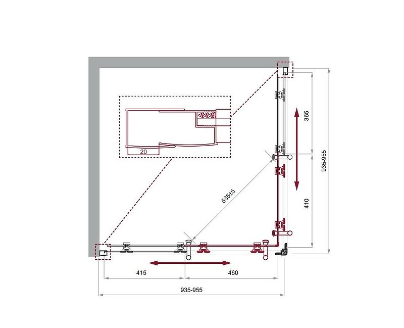 Душевой уголок BelBagno Uno 95х95 UNO-195-A-2-95-P-Cr