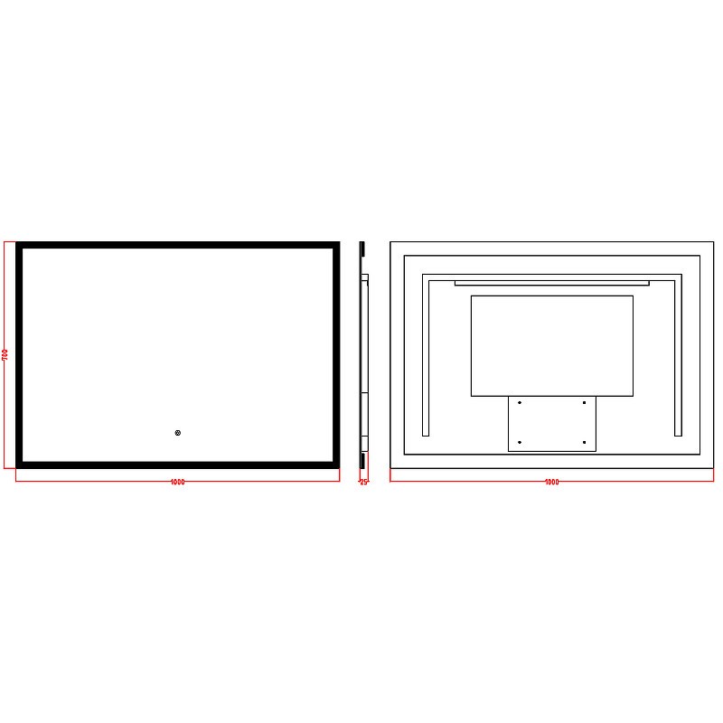 Зеркало Boheme Modern 100x70 544-100 с подсветкой