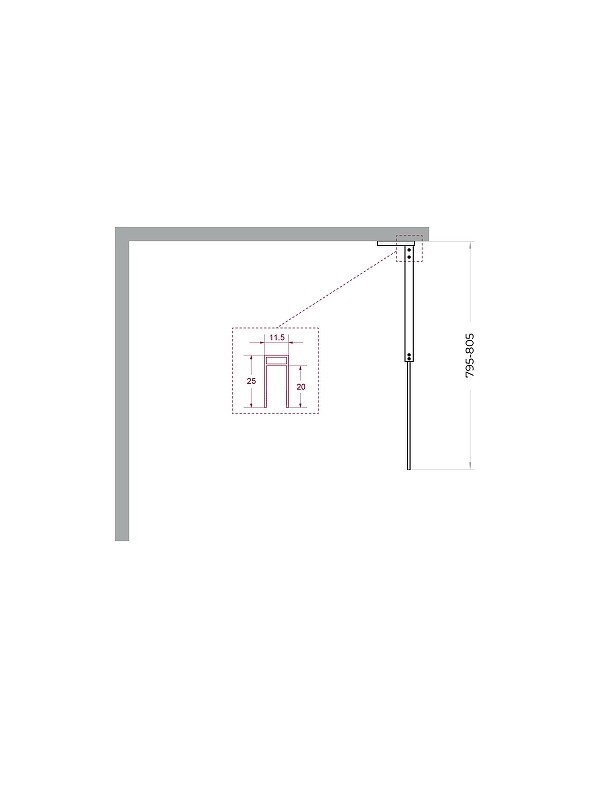 Душевая перегородка BelBagno Uno 80 UNO-L-1-TB-80-C-Cr