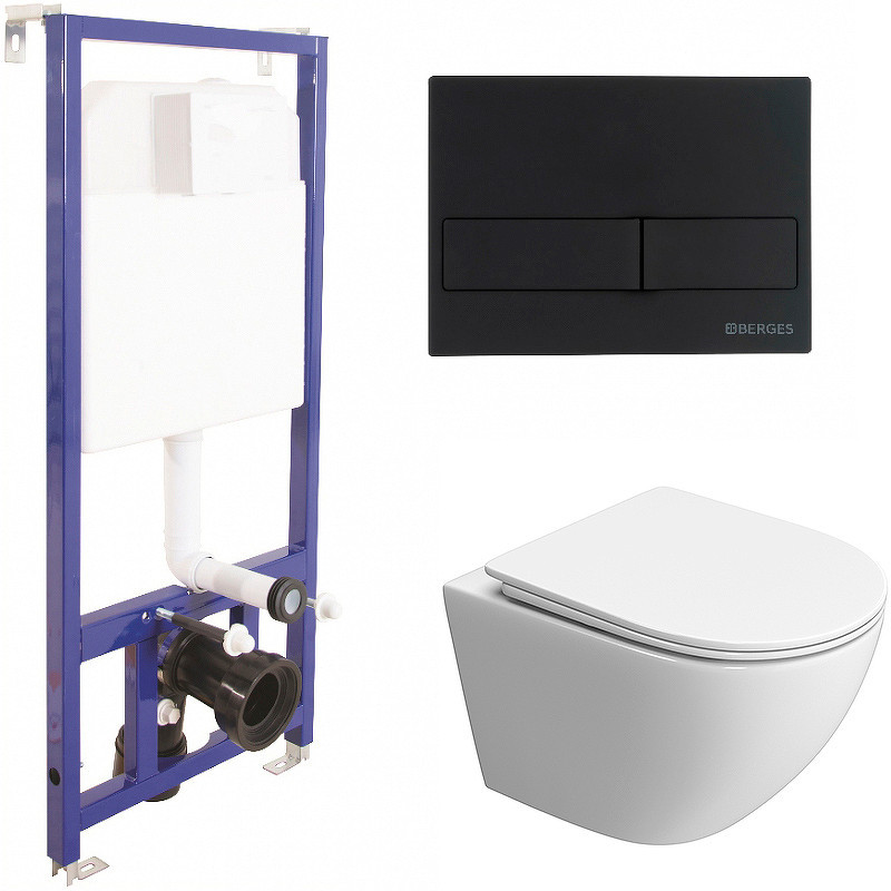 Комплект унитаза BelBagno Uno-Tor BB5177CH-TOR/SC с инсталляцией Berges Novum L5 040215