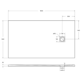 Душевой поддон из искусственного камня BelBagno Uno 160x90 TRAY-MR-UNO-AH-160/90-35-W