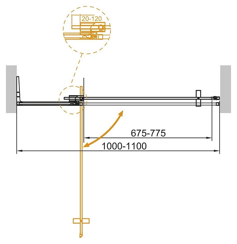 Душевая дверь Cezares Slider 110 SLIDER-B-1-100/110-BR-BORO
