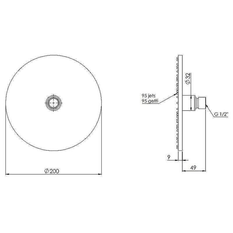 Верхний душ Remer 359MM20XVX Сталь
