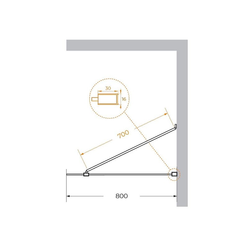 Душевая перегородка Cezares Liberta 80 LIBERTA-L-1-TB-80-BR-Cr
