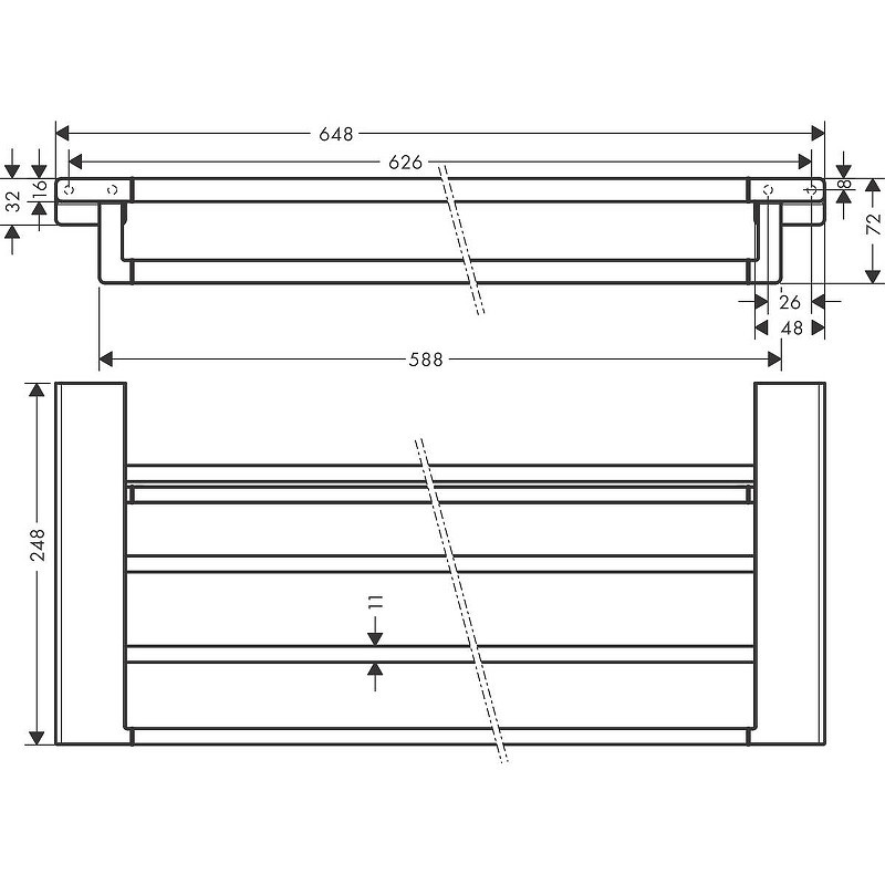 Полка для полотенец Hansgrohe AddStoris 41751990 Полированное золото