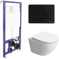Комплект унитаза BelBagno Uno-Tor BB5177CH-TOR/SC с инсталляцией Berges Novum D5 040235