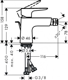 Смеситель для биде Hansgrohe Talis E 71720140