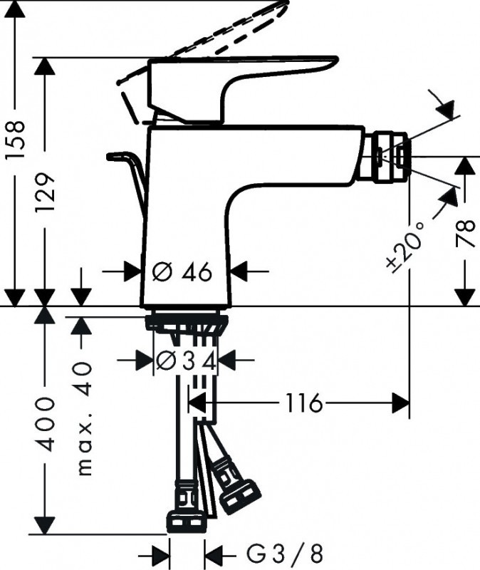 Смеситель для биде Hansgrohe Talis E 71720140