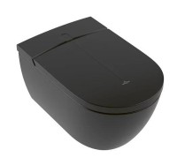 Унитаз биде Villeroy&Boch ViClean V0E100R7 подвесной цвет Pure Black CeramicPlus с сиденьем Микролифт