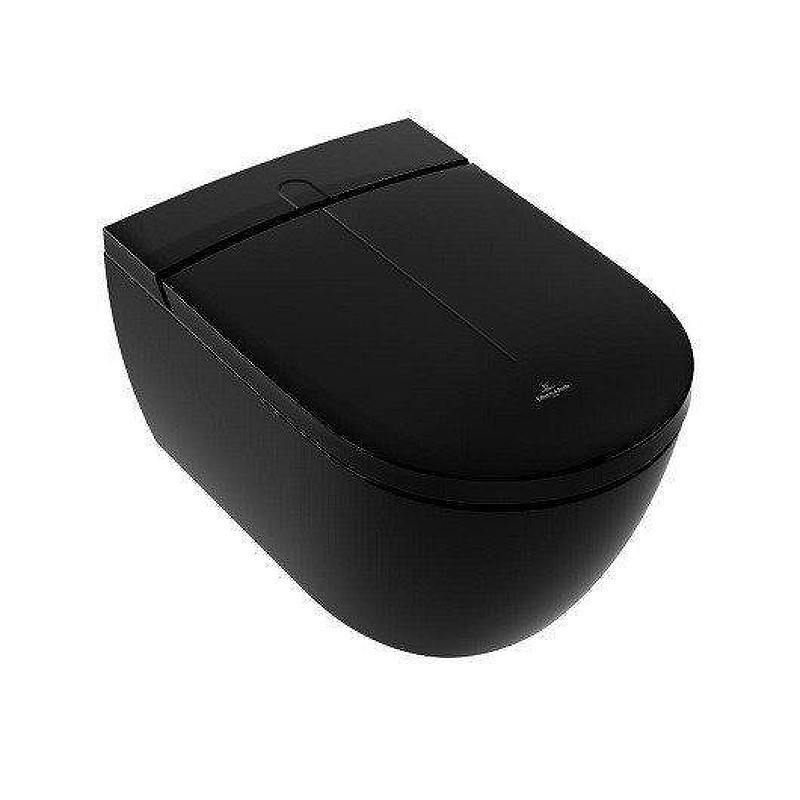 Унитаз биде Villeroy&Boch ViClean V0E100R7 подвесной цвет Pure Black CeramicPlus с сиденьем Микролифт