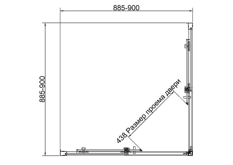 Душевой уголок Vincea Слим 8мм (Slim 8mm) 90х90 VSS-4SL900CLB