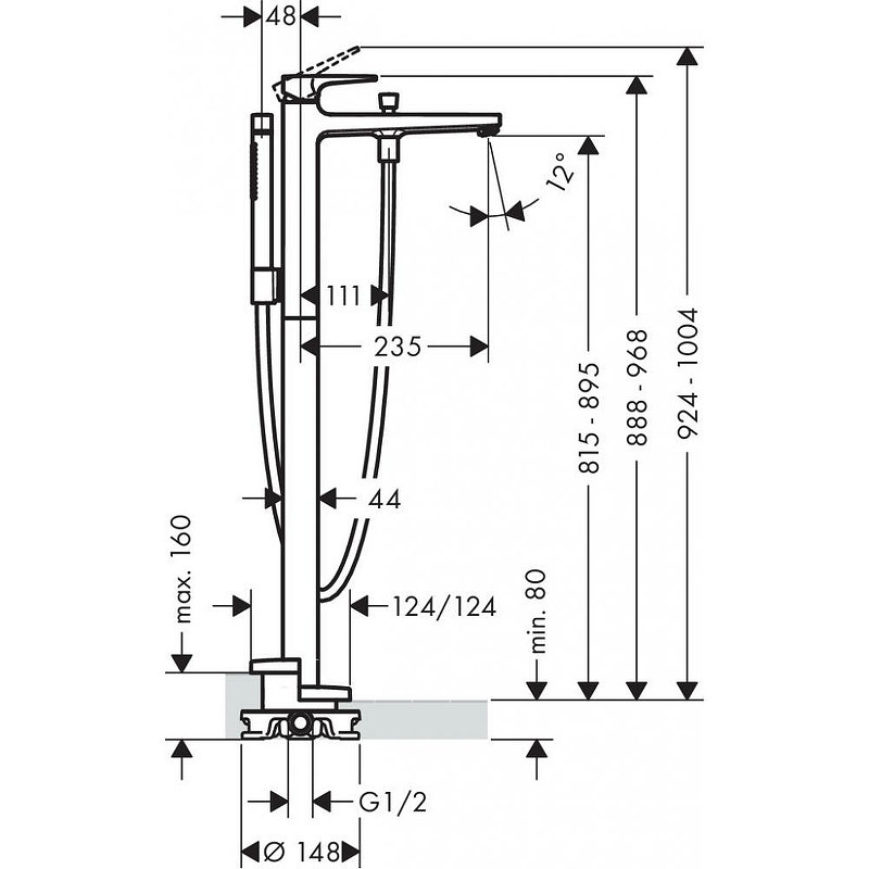 Смеситель для ванны Hansgrohe Metropol 32532000