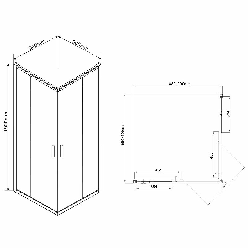 Душевой уголок Vincea Garda 90x90 VSS-1G900CGB
