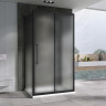 Душевой уголок Abber Schwarzer Diamant 140x100 AG30140BMH-S100BM-S100BM профиль Черный стекло матовое