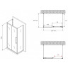 Душевой уголок Abber Schwarzer Diamant 140x100 AG30140BMH-S100BM-S100BM профиль Черный стекло матовое