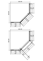 Душевой уголок Vincea Слим-Н (Slim-N) 90х90 VSP-4SN900CLBN