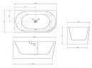 Акриловая ванна Abber 150x78 AB9257-1.5 L без гидромассажа
