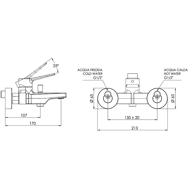Смеситель для ванны Remer Slash SL05