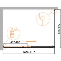 Душевой уголок Cezares Duet Soft-М 110x90 DUET SOFT-M-AH-1-110/90-C-Cr