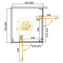 Душевой уголок Cezares Slider 80x80 SLIDER-A-2-70/80-GRIGIO-BORO