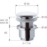 донный клапан Remer 904CC2114 click-clack Хром
