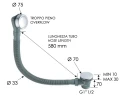 Слив-перелив Remer 96PCCBG click-clack цвет Золото брашированное