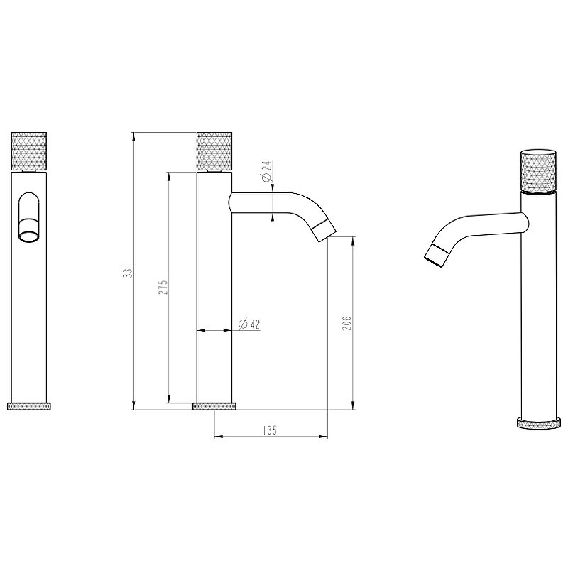 Смеситель для раковины Boheme Stick 122-MG.2