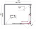 Душевой уголок BelBagno Uno 100х90 UNO-195-AH-2-100/90-P-Cr