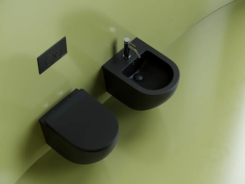 Унитаз Ceramicanova Uno Rimless CN11001MB подвесной Черный матовый с сиденьем Микролифт
