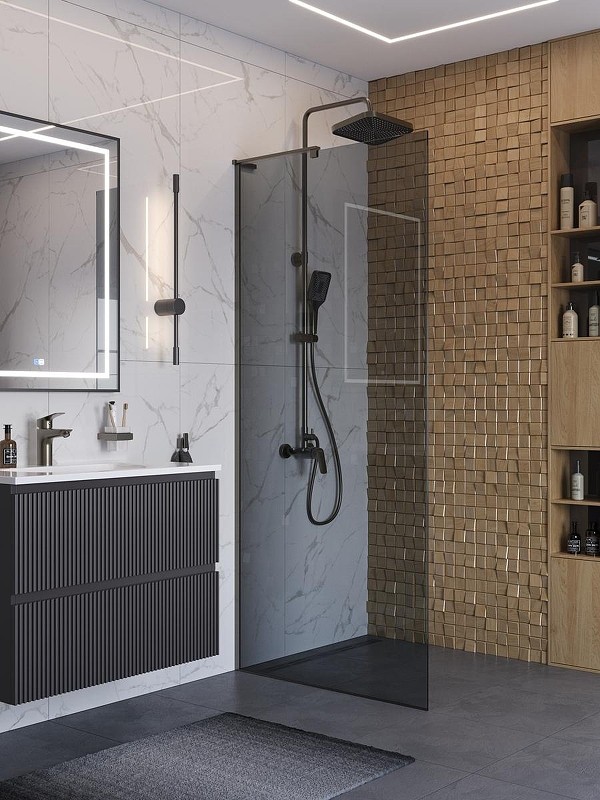 Душевая перегородка BelBagno Uno 80 UNO-L-1-TB-80-GR-GM