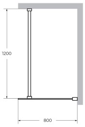 Душевая перегородка Cezares Liberta 80 LIBERTA-L-1-80-120-C-NERO