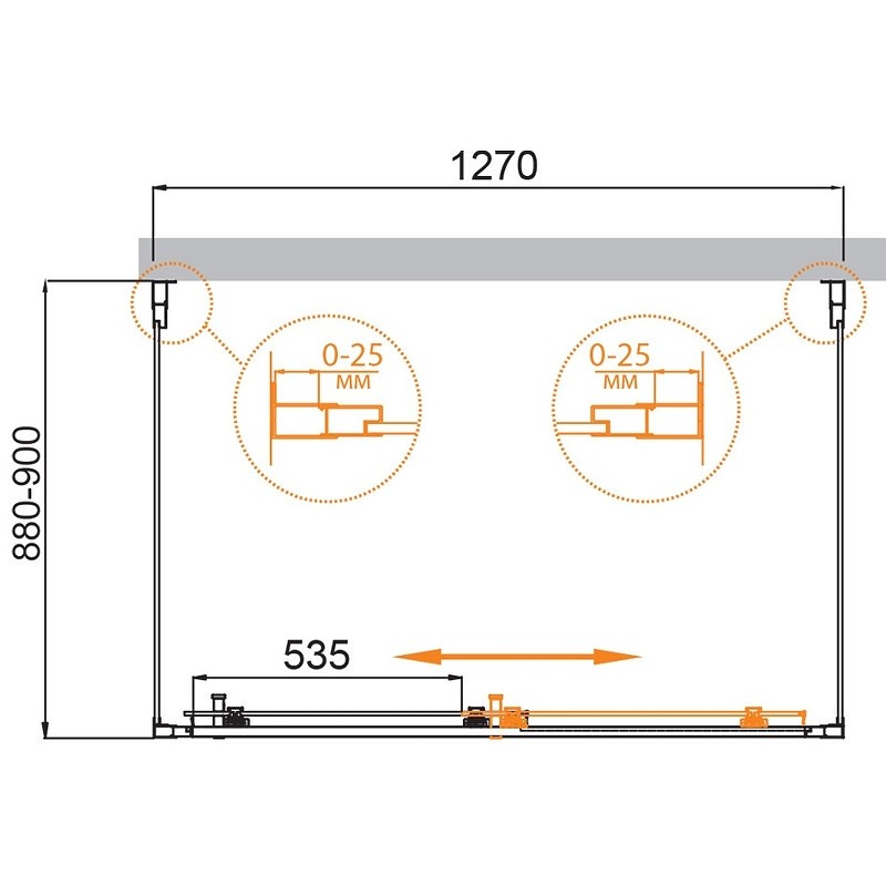Душевой уголок Cezares Molveno 130x90 MOLVENO-AH-12-130/90-P-Cr