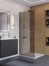 Душевая перегородка BelBagno Uno 90 UNO-L-1-TB-90-BR-Cr