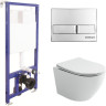Комплект унитаза Ceramicanova Uno Rimless CN11001 с инсталляцией Berges Novum L3 040213 с сиденьем Микролифт и клавишей смыва Хром