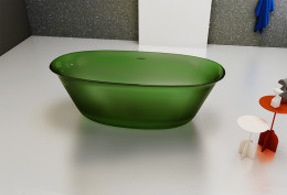 Ванна из полиэфирной смолы Abber Kristall 170х75 AT9707Emerald Зеленая без гидромассажа