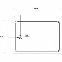 Акриловый поддон для душа Cezares Tray A 100x80 TRAY-A-AH-100/80-15-W