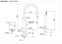 Смеситель на борт ванны Remer Minimal N07BO цвет Белый матовый